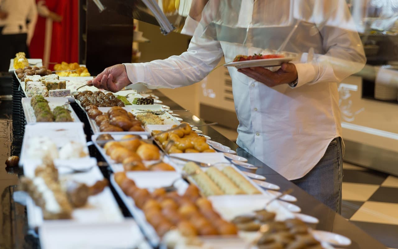 Display of fresh pastries