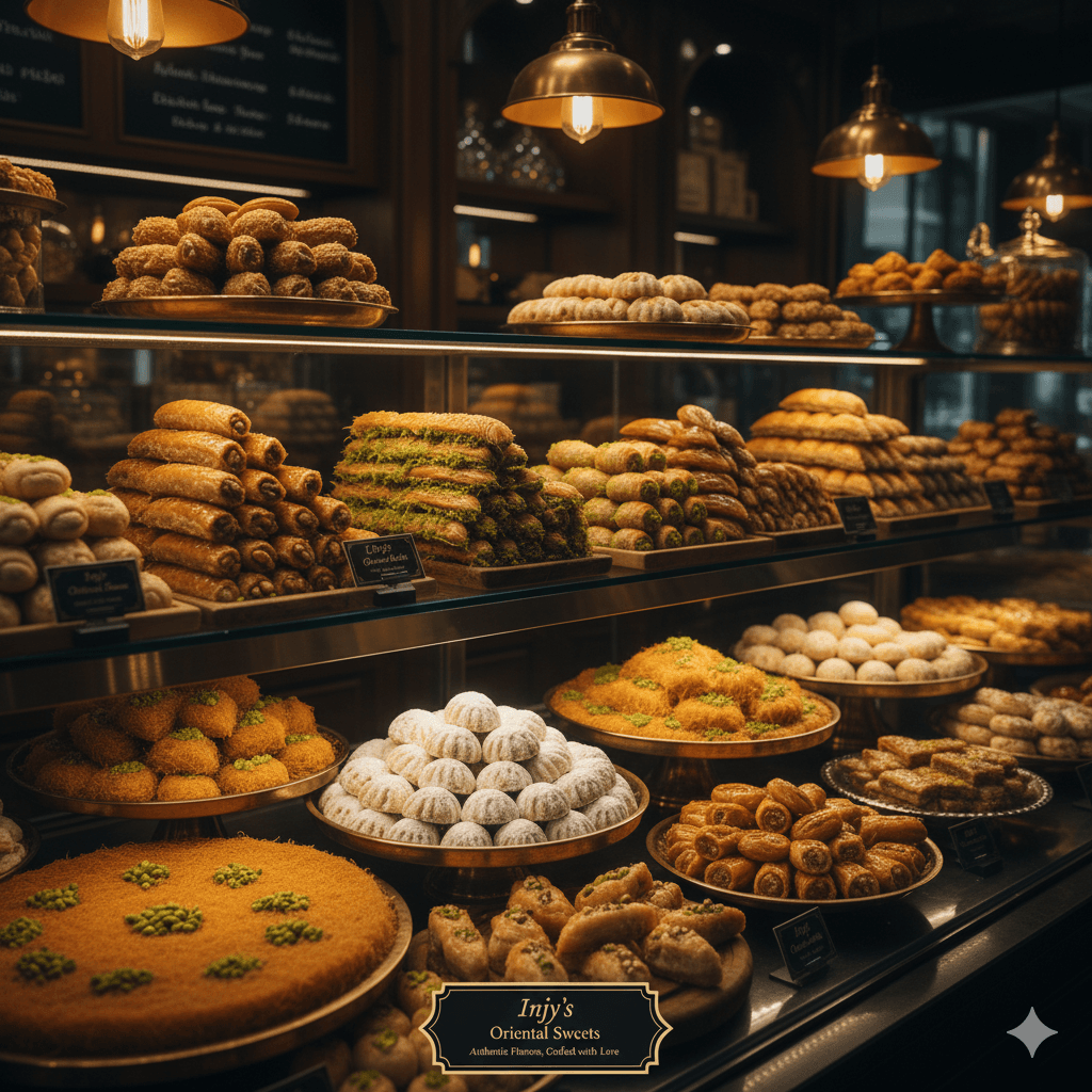 Golden layers of freshly baked Persian baklava